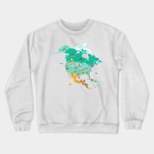 Map of North America Crewneck Sweatshirt